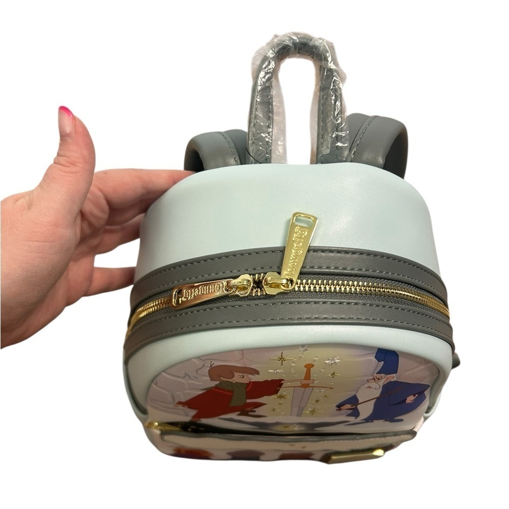 Loungefly Disney Sword in the Stone Mini Backpack King Arthur Archimedes NWT - Picture 3 of 15